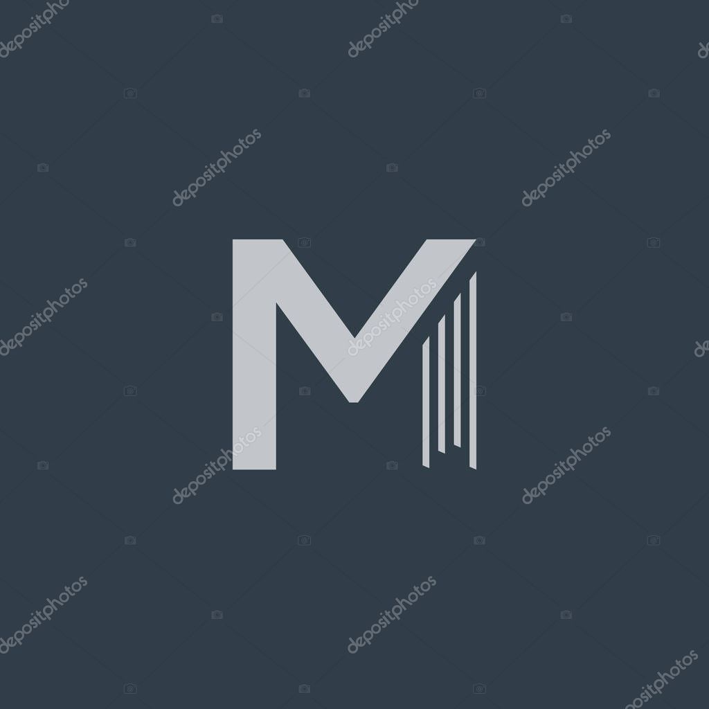 Modern letter logo design template, letter M, vector illustration