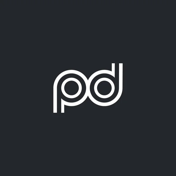 P ・ D の文字ロゴ — ストックベクタ