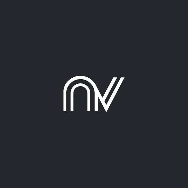 Icona con logo lettera N & V — Vettoriale Stock