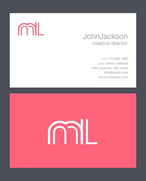 M ・ L の文字ロゴ — ストックベクタ