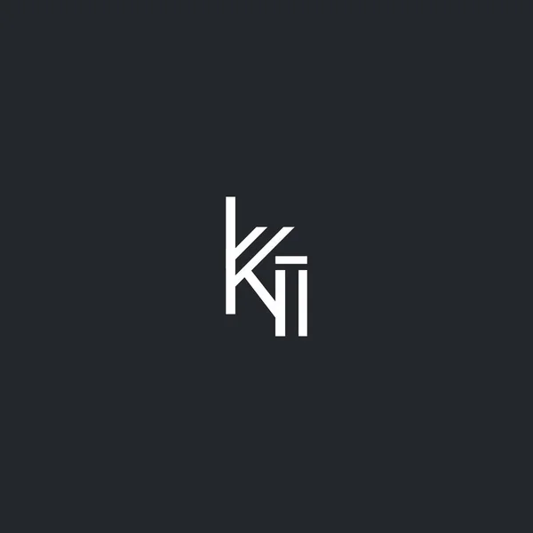 K, & levél logó — Stock Vector