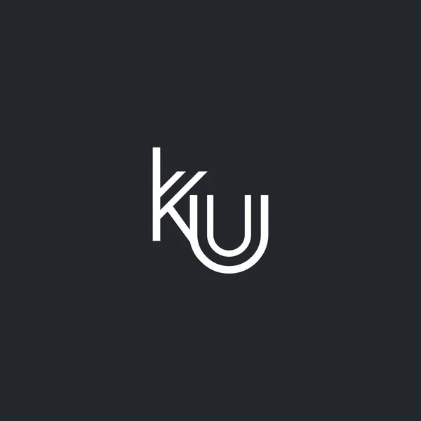 K & U Letter Logo — Stock Vector