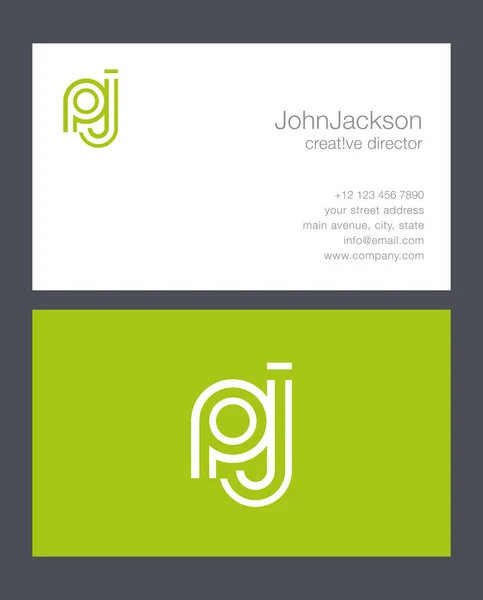 P & J Lettre Logo — Image vectorielle