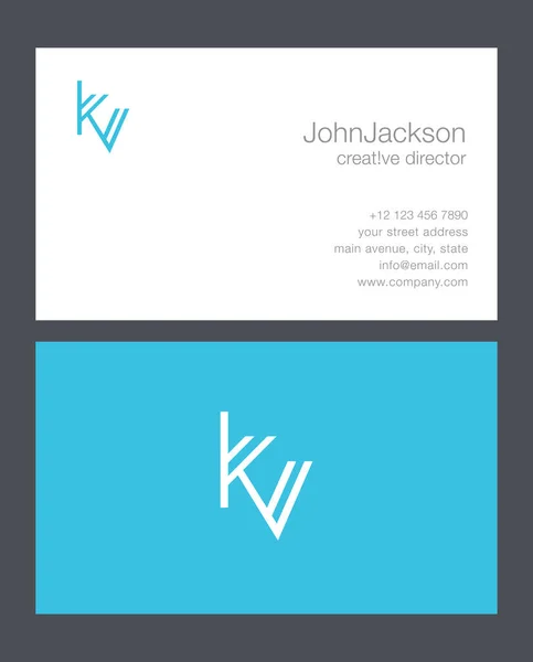 K & V Letter Logo — Stock Vector