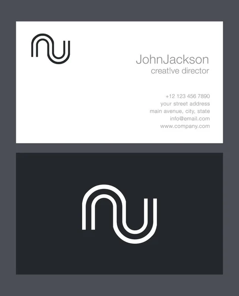 N & U Letter Logo — Stock Vector