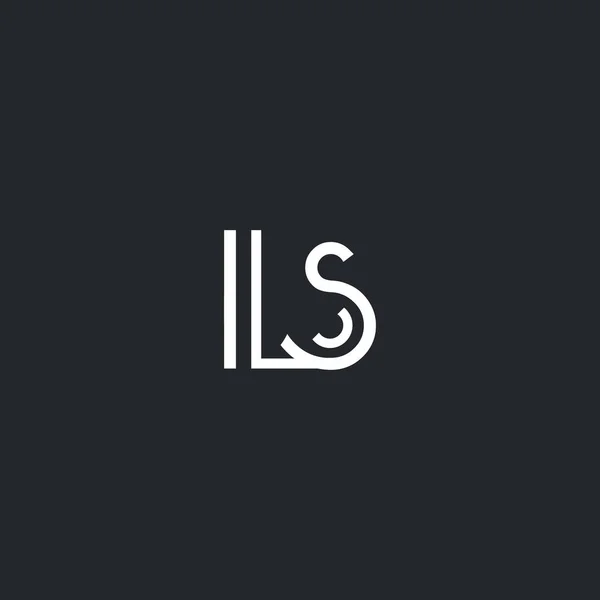 L ・ S の文字ロゴのアイコン — ストックベクタ