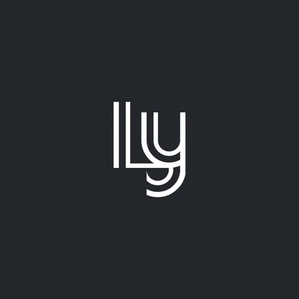L ・ Y 文字ロゴのアイコン — ストックベクタ