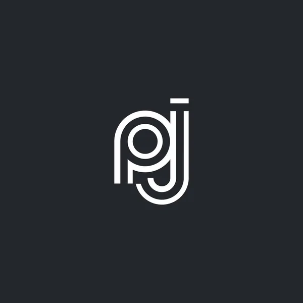 P ・ J 文字ロゴ — ストックベクタ