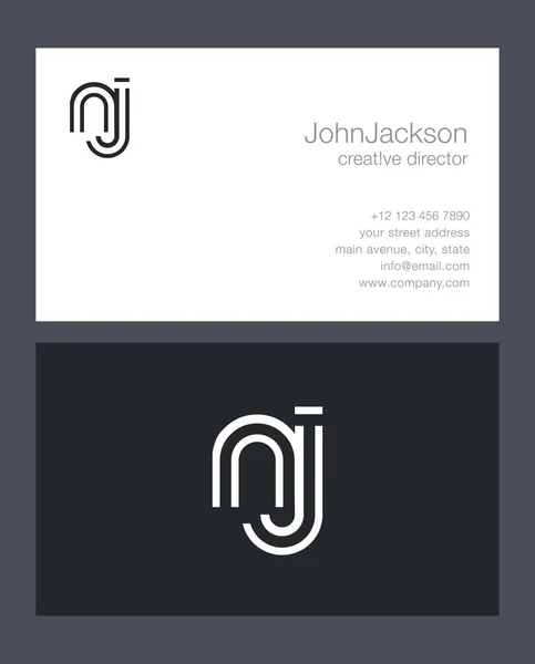 N & j Buchstabe Logo — Stockvektor