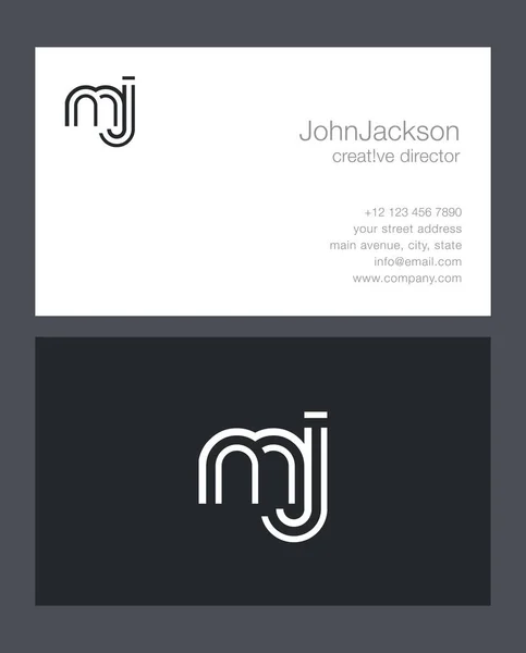 M & J Letter Logo — Stockvektor