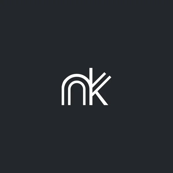 N & K betű logó ikon — Stock Vector