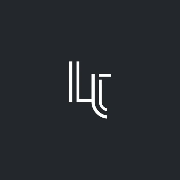 L 및 T 문자 로고 아이콘 — 스톡 벡터