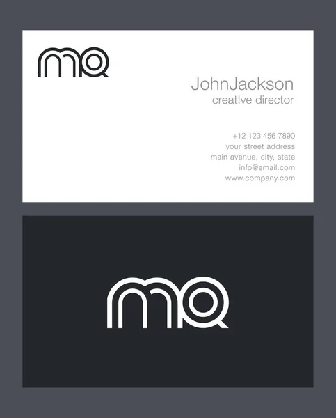 M & Q logotipo da carta — Vetor de Stock