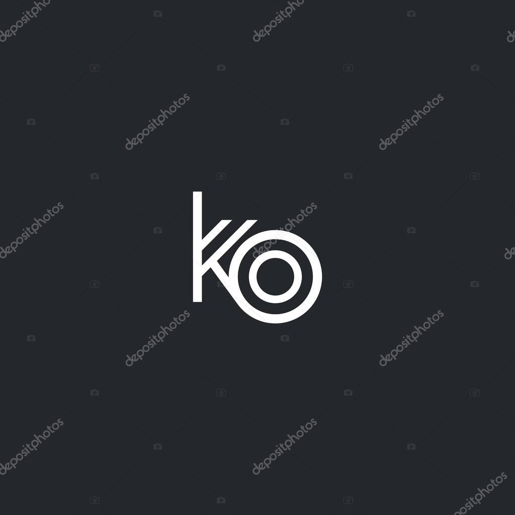 K & O Letter Logo, with Business Card Template Vector illustration