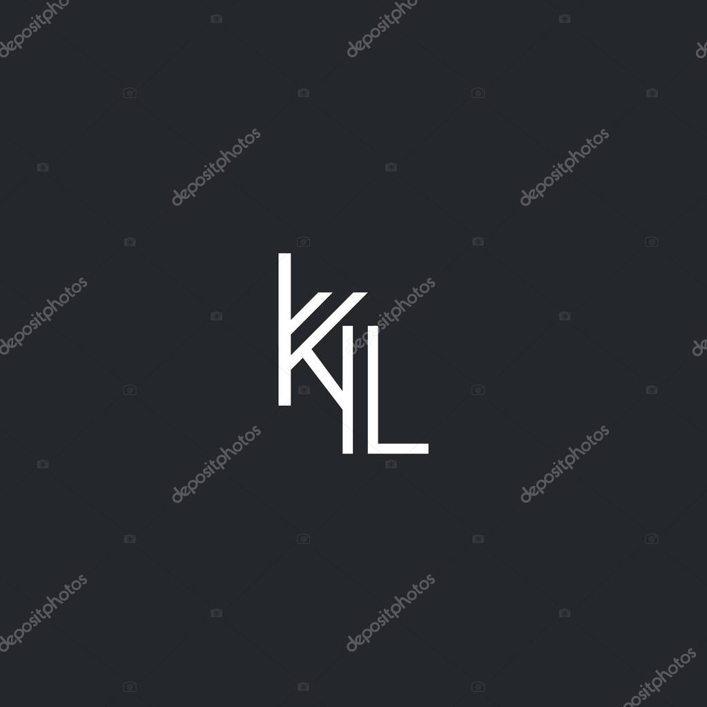 K & L Letter Logo, with Business Card Template Vector illustration