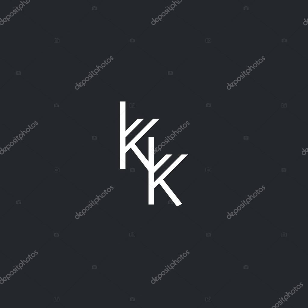 K & K Letter Logo, with Business Card Template Vector illustration