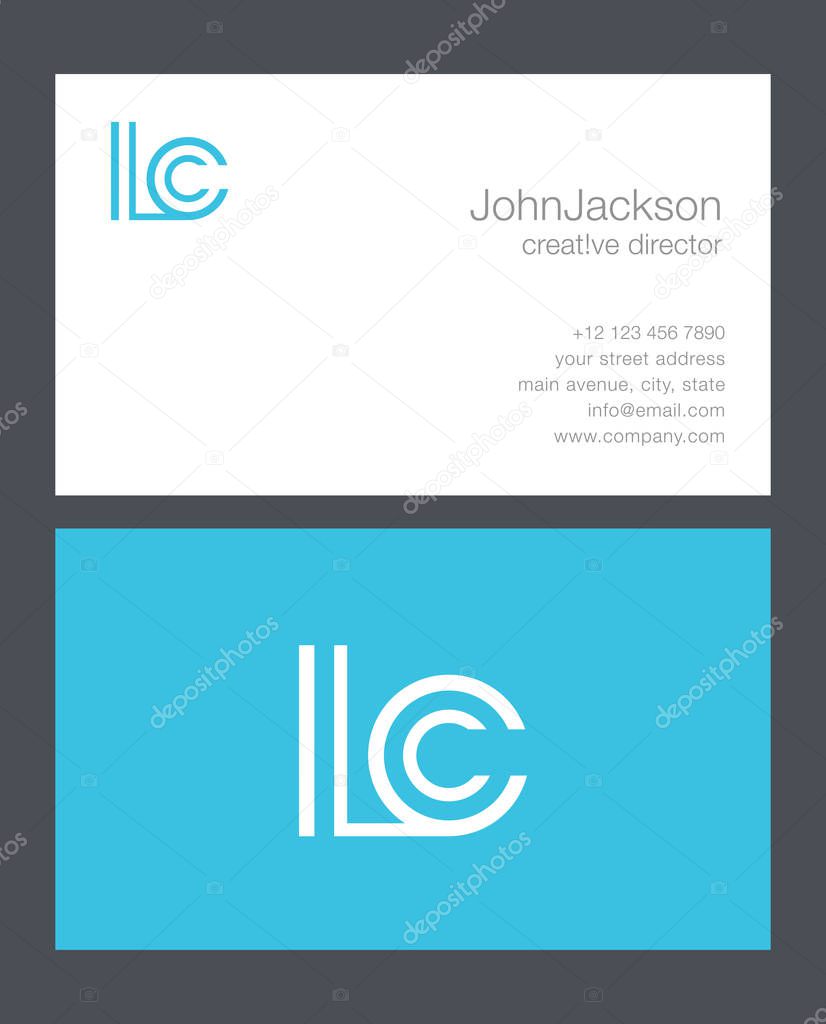 L & C Letter Logo, with Business Card Template Vector illustration