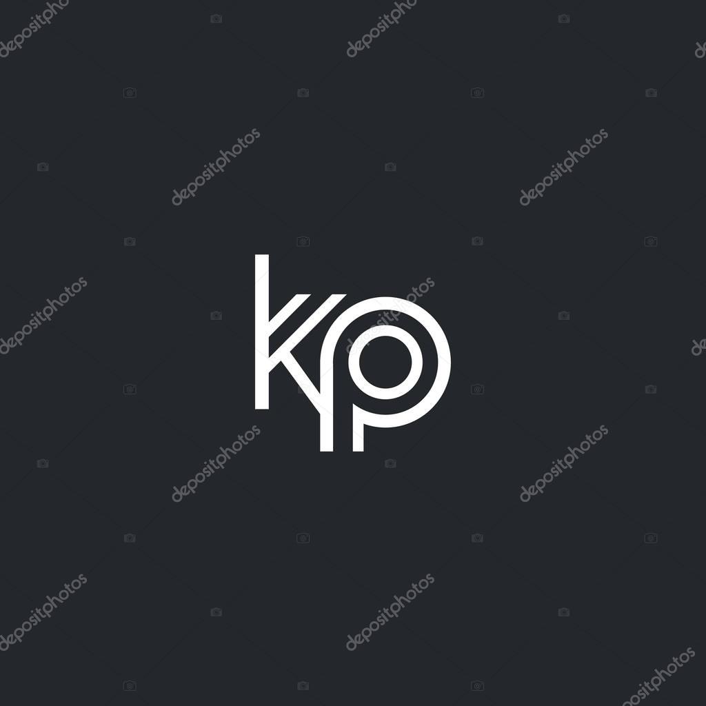 K & P Letter Logo, with Business Card Template Vector illustration