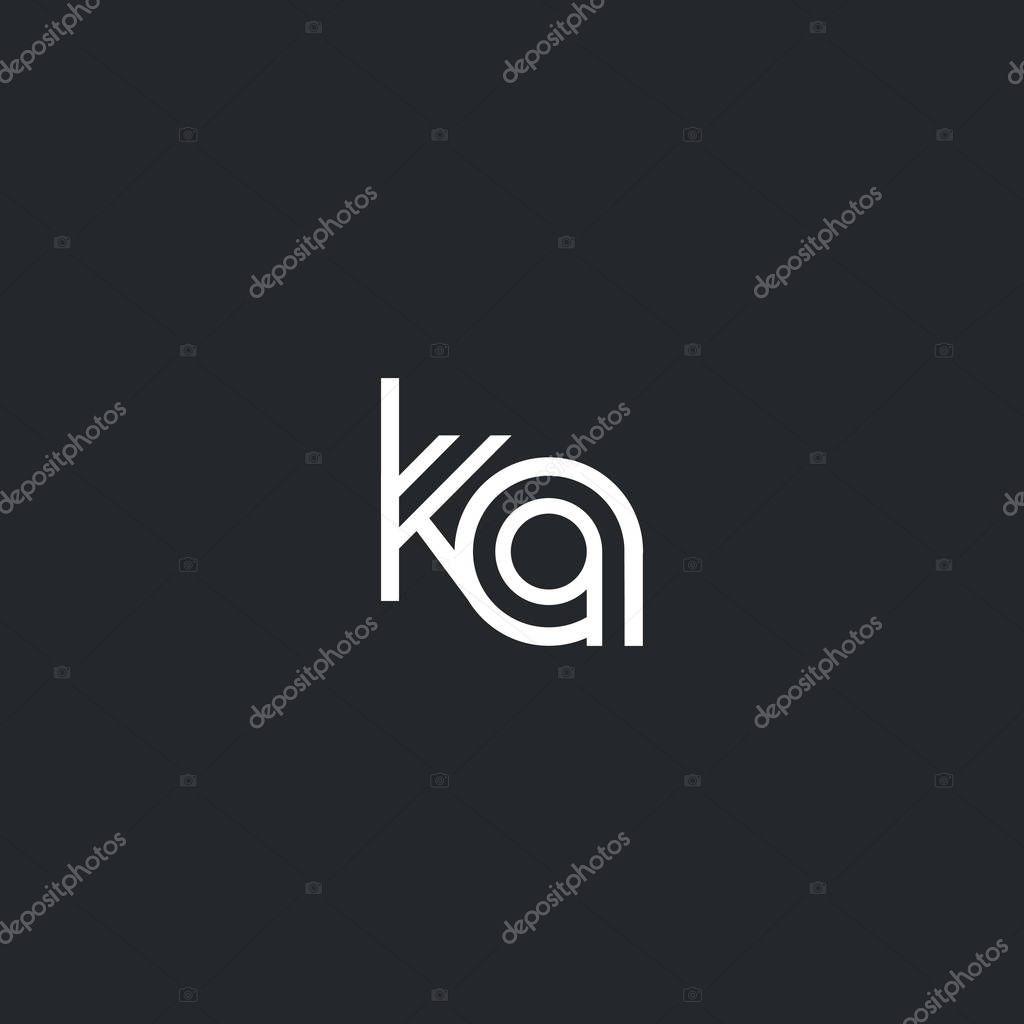 K & A Letter Logo, with Business Card Template Vector illustration