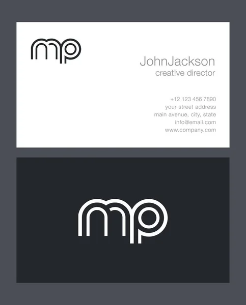 M & p Letter Logo — Stockvektor