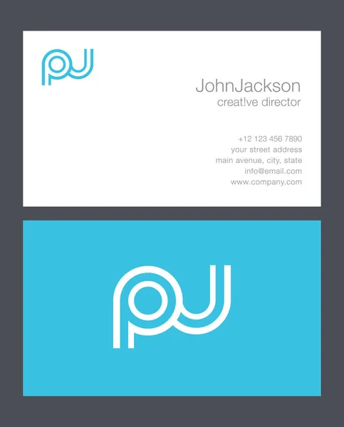 P & U Letter Logo — Stock Vector