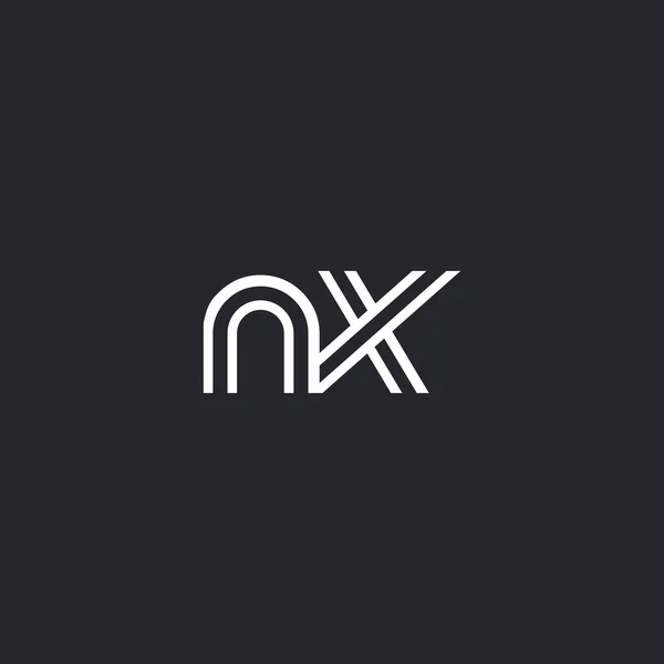 N & X Carta icono del logotipo — Archivo Imágenes Vectoriales