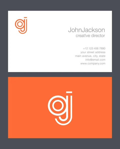 Logotipo de O & J Letter — Vector de stock