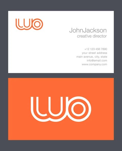 Ícone do logotipo da letra W & O , — Vetor de Stock