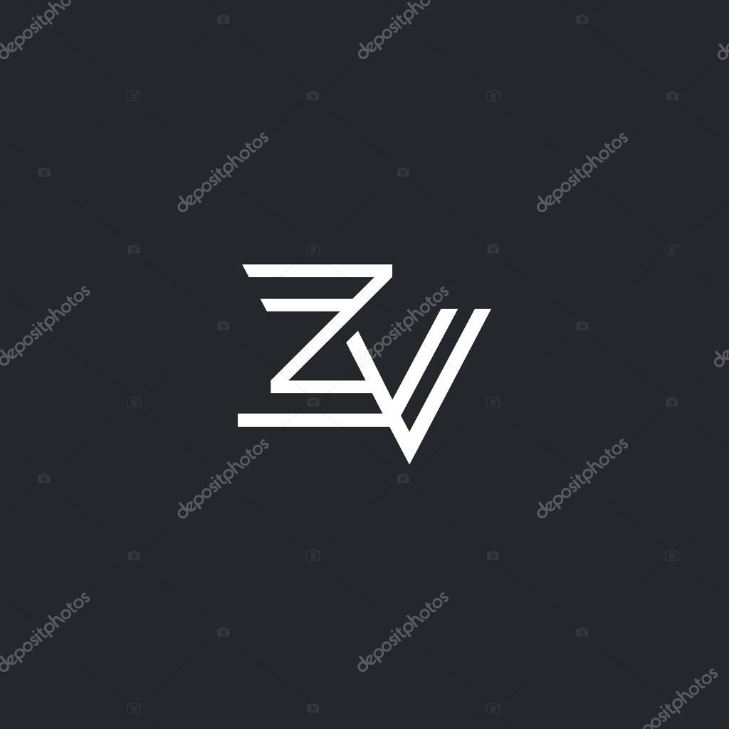 Modern Joint logo design template, letter Z and V, vector illustration