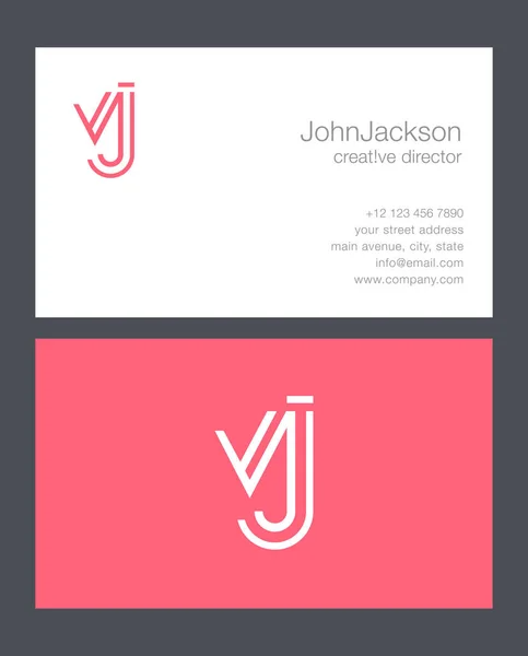 V & Logo písmeno J — Stockový vektor