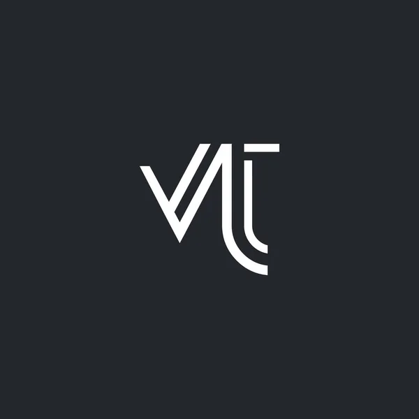 V & T logotipo da carta — Vetor de Stock