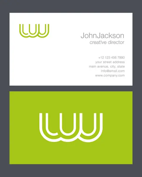 Icono de logotipo de letra W & U , — Vector de stock