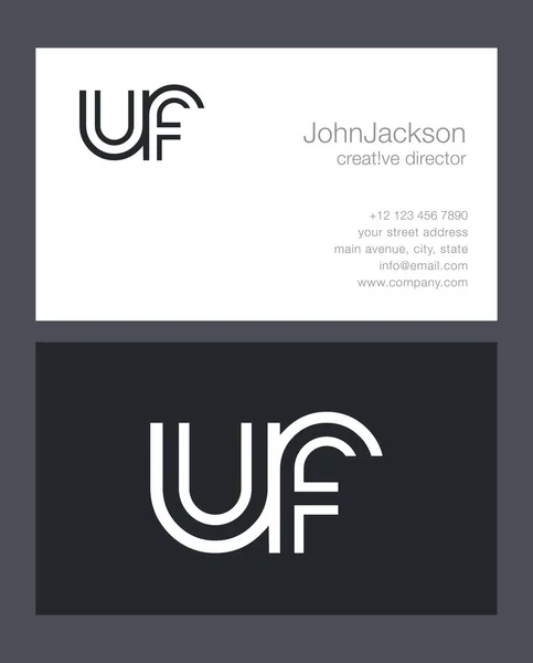 Logotipo de la letra U & F — Vector de stock