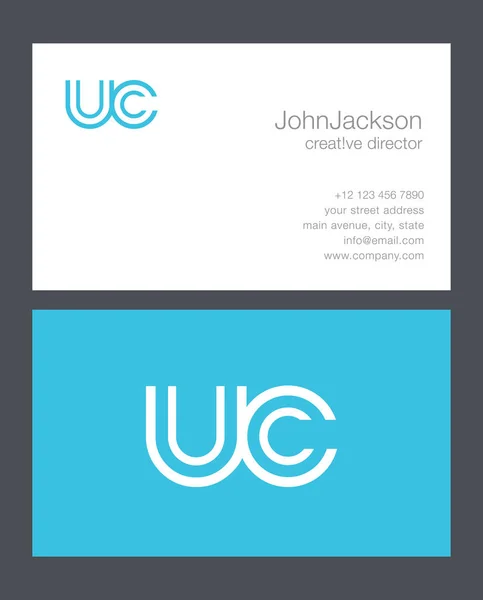 U & C logotipo da carta — Vetor de Stock