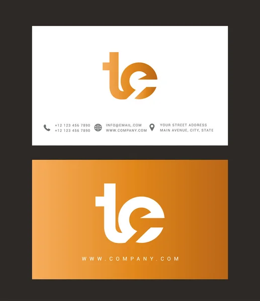 T ・ E 文字ロゴのアイコン — ストックベクタ
