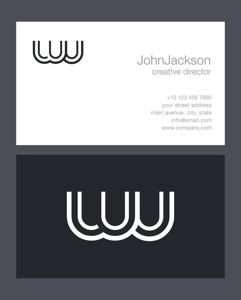 Icono de logotipo de letra W & U , — Vector de stock