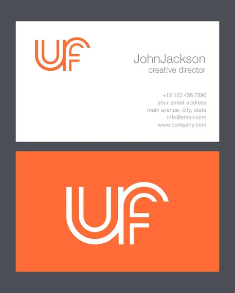 Logotipo de la letra U & F — Vector de stock