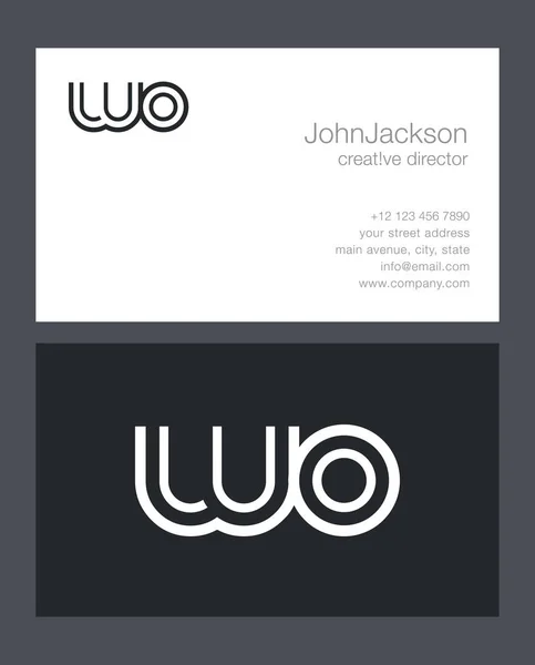 Icono de logotipo de letra W & O , — Vector de stock