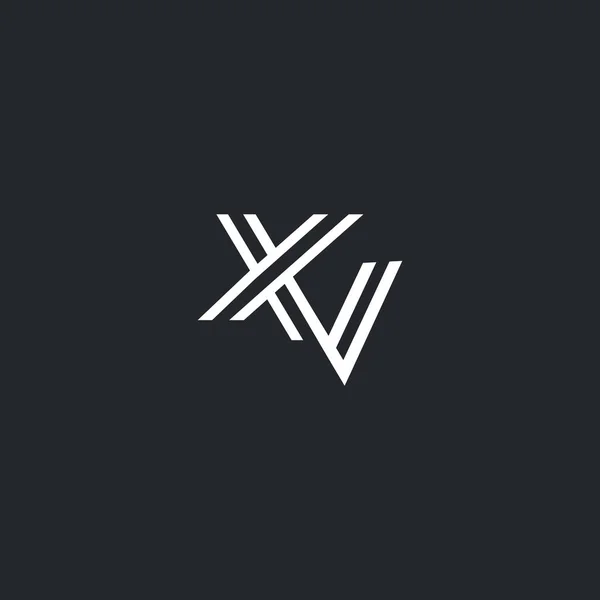 X & V Letter, Icon , — стоковый вектор