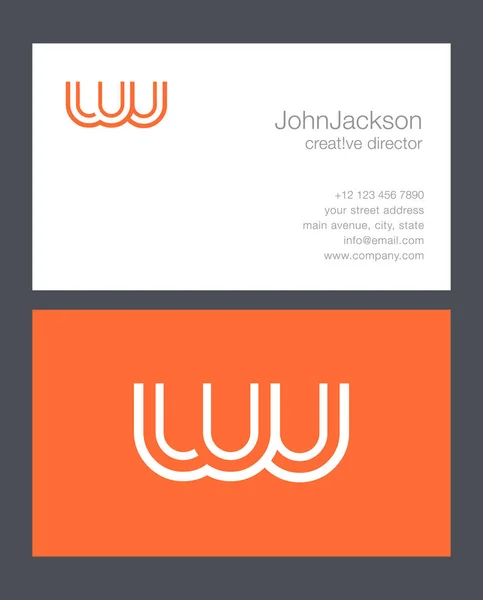 W & U Letter Logo Icon, — Stock Vector
