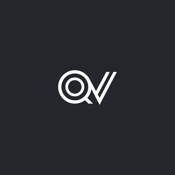 Logotipo de la letra Q & V — Vector de stock