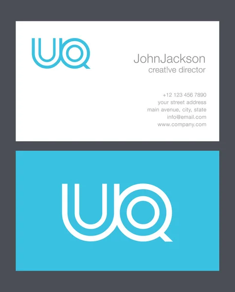 U & Q logotipo da carta — Vetor de Stock