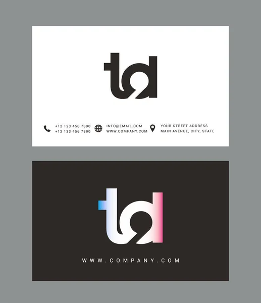 T & ikona Logo litery D — Wektor stockowy