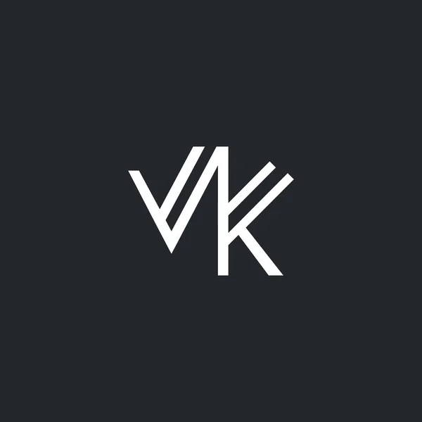 V & K levél logó — Stock Vector