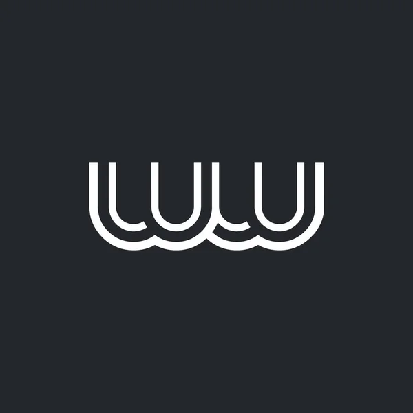 W ・ W 文字ロゴのアイコン, — ストックベクタ