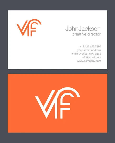 Logotipo de la carta V & F — Vector de stock