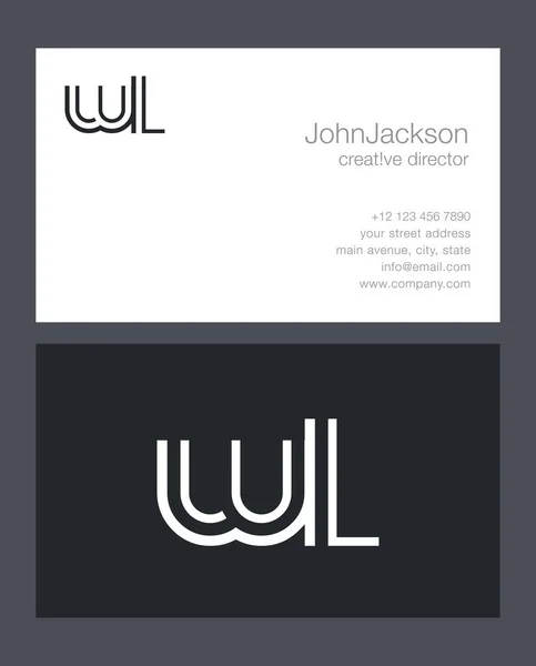 Icono de logotipo de letra W & L , — Vector de stock