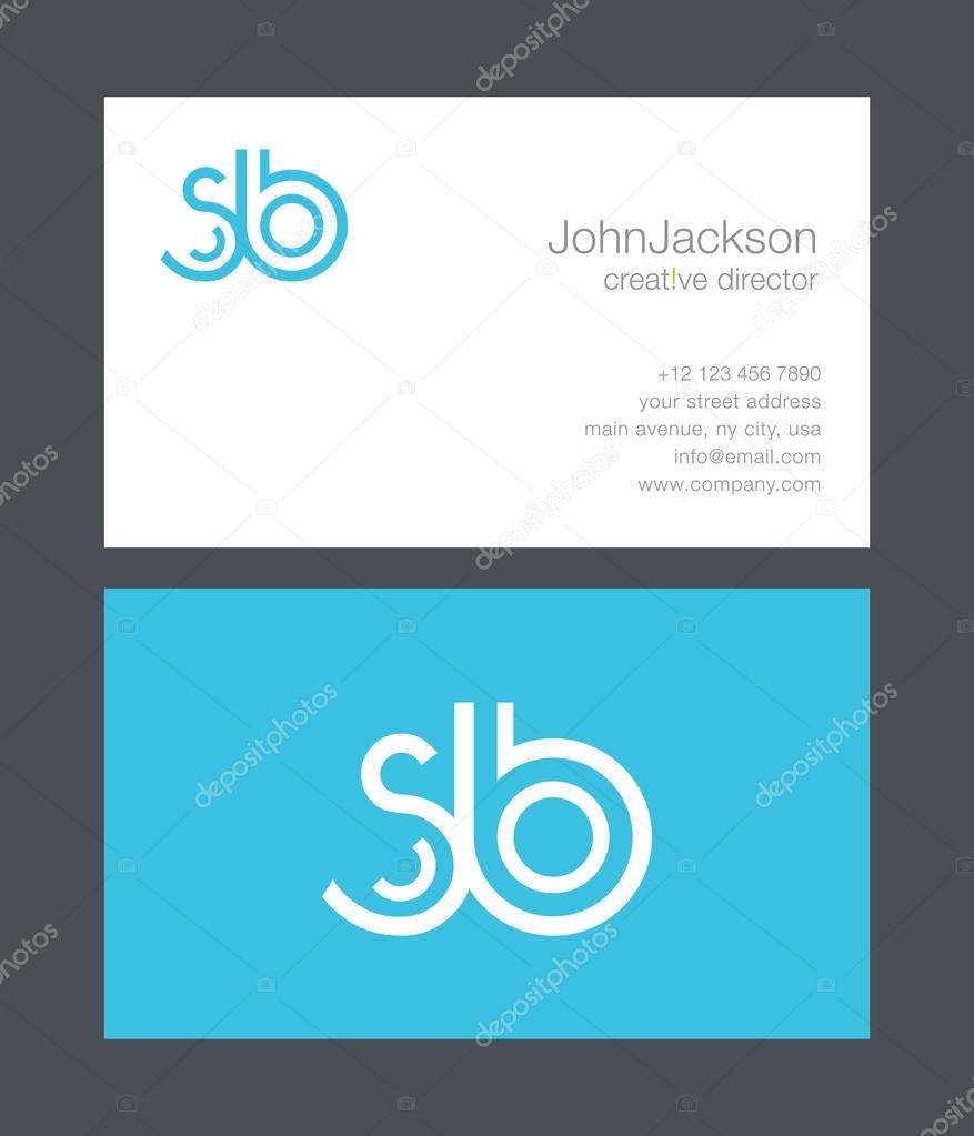 S & B Letter Logo, with Business Card Template Vector illustration