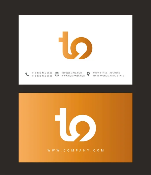 T & O Carta icono del logotipo — Vector de stock