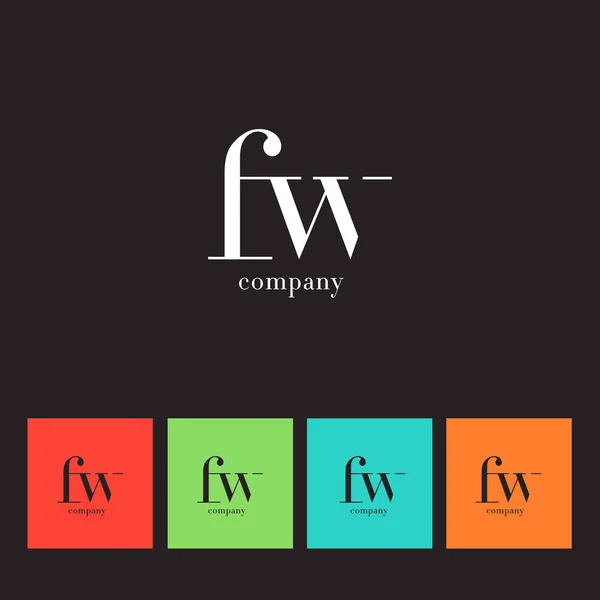 F & W 字母徽标 — 图库矢量图片